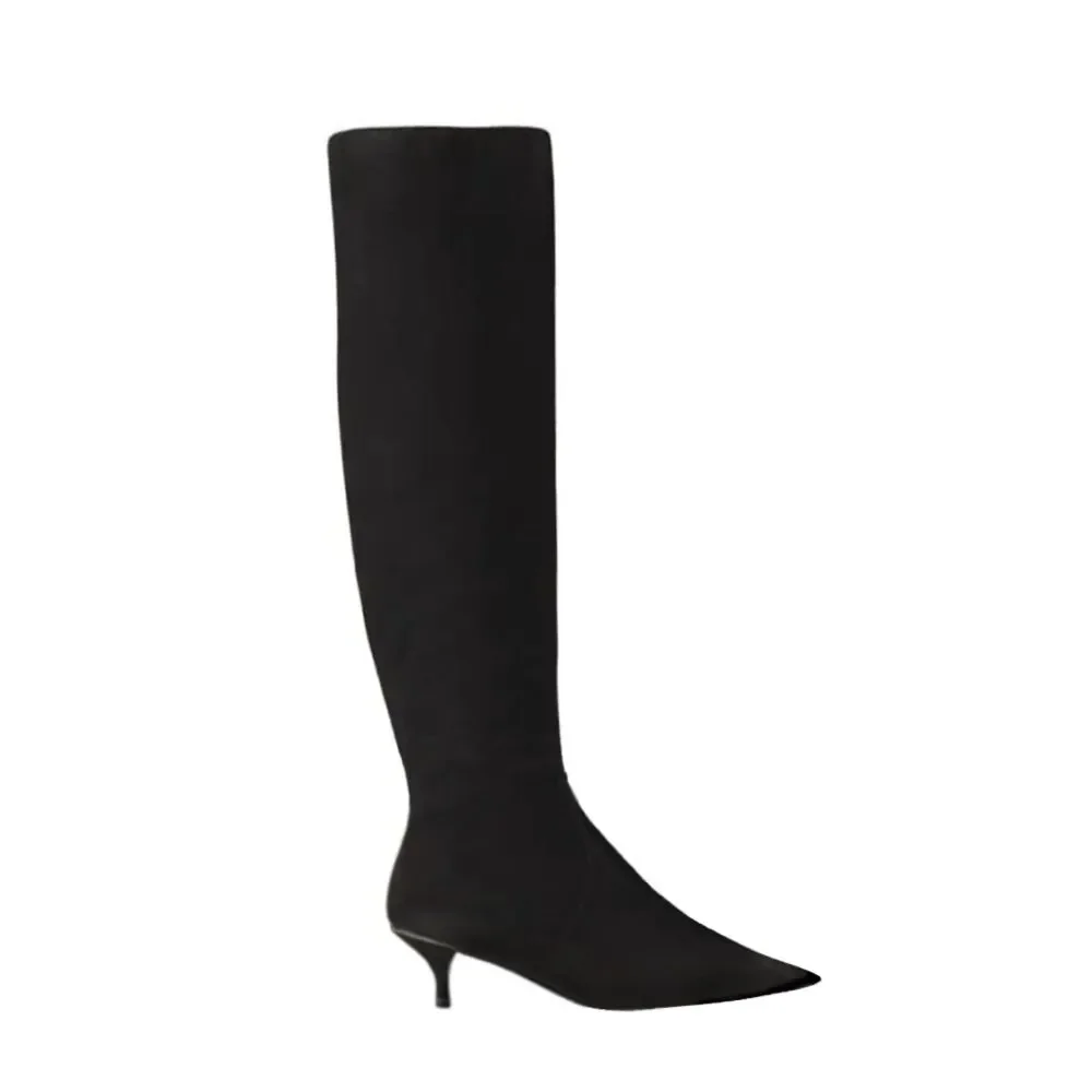 NEW MICHAEL Michael Kors Flex Stretch Suede Knee High Kitten Heel Boot
